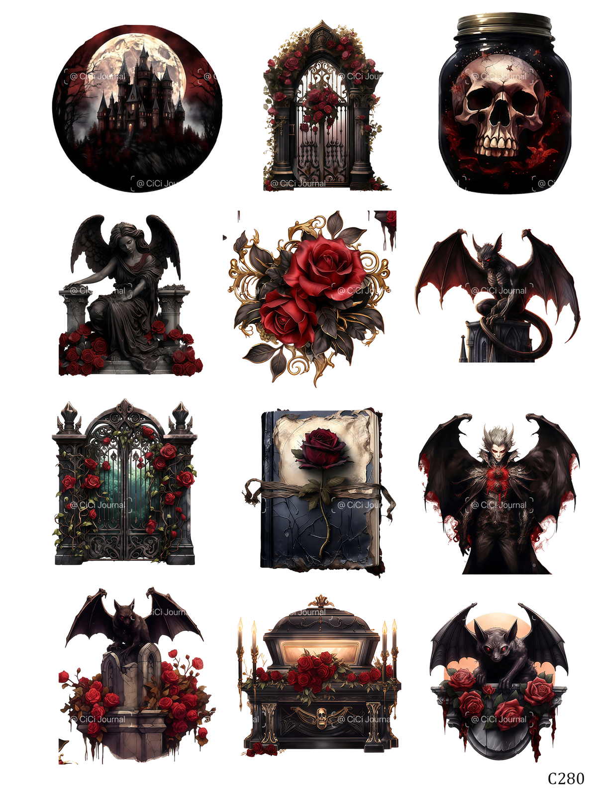 embessed sticker