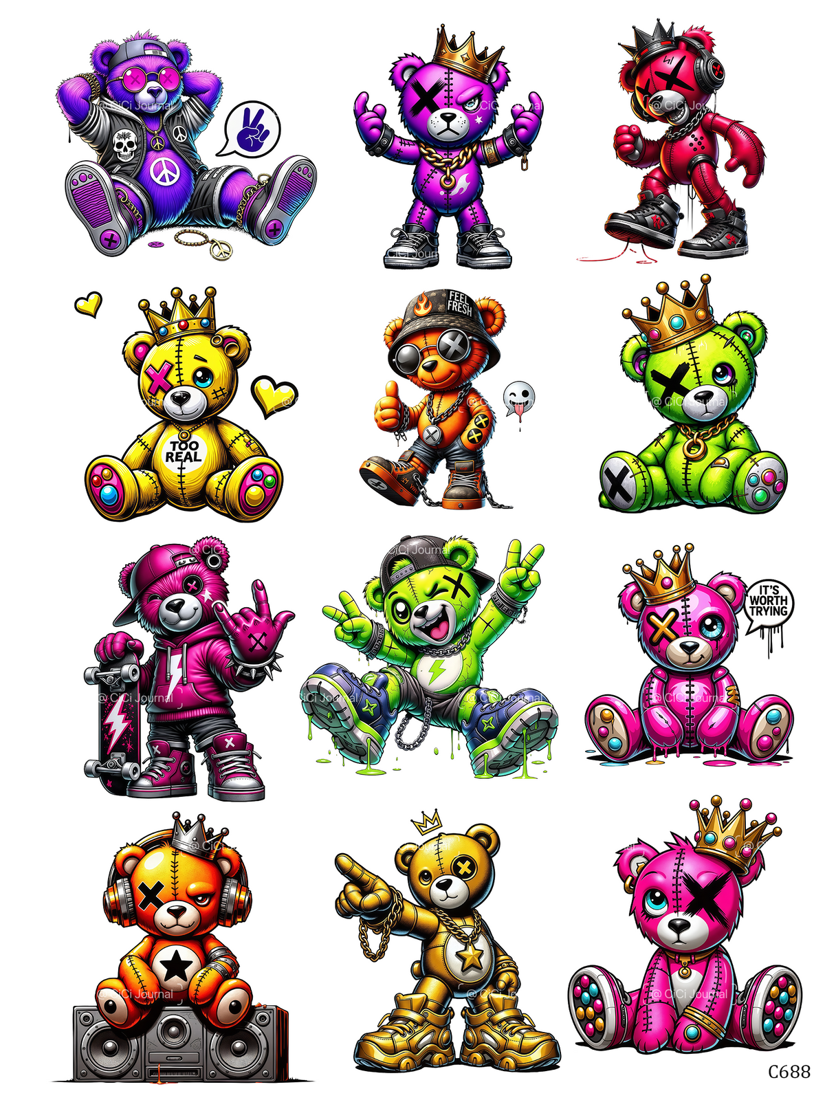 embessed sticker